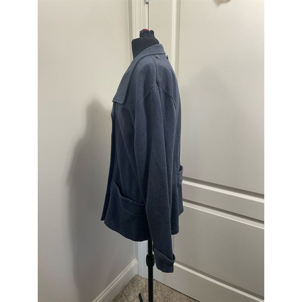 Coldwater Creek Women's Blue Gray Double Breasted Cotton Soft Peacoat Size M - Picture 5 of 14